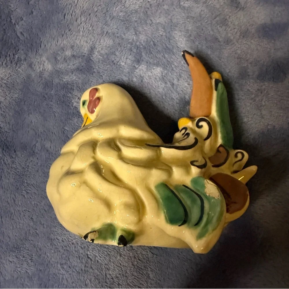 Vintage Yellow Ceramic Fish Ornament for Aquarium‎ Décor